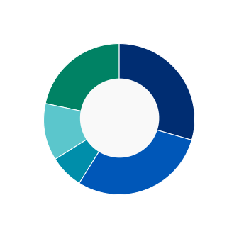 This donut chart shows the percentage of assets allocated to each fund as a percentage of the whole.